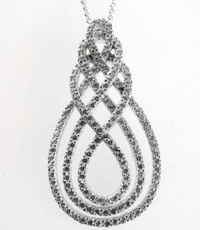 Creation Diamond Pendant 2.85Ct 18k W/g Overlay (1 of 2)