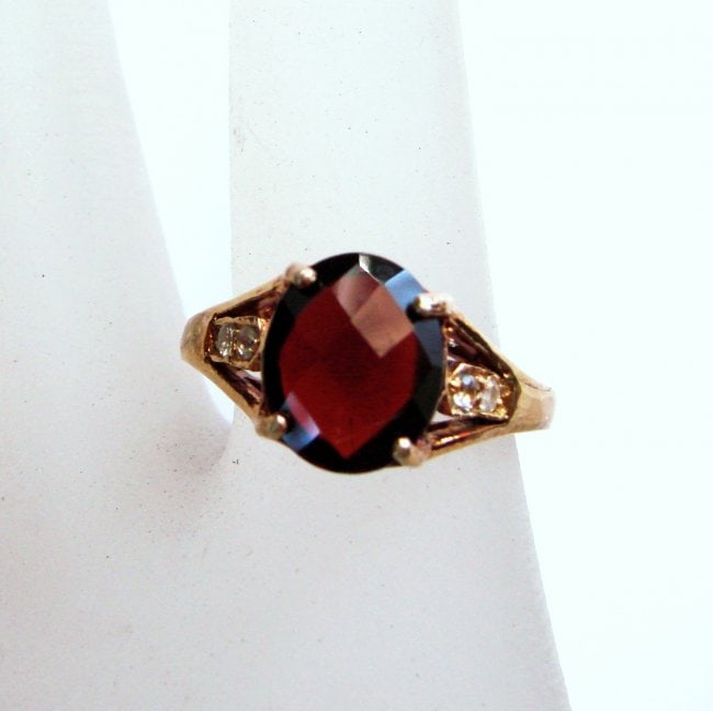 Anniversary Ring Natural Diamond Garnet 3.20Ct 14k Y/g (1 of 5)