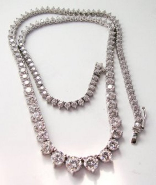 Necklace Diamond Creation 20.00Ct 18k W/g Overlay (1 of 2)