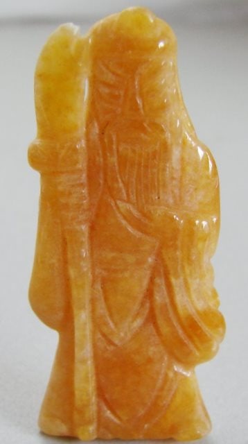 Guangong Pendant Natural Jade B: Handwork Jadeite Carving Guangong Carving Back Side Smooth Grade: B Item Type:Pendants Origin: Beijing China (Mainland) Color: Yellow Style:Trendy-Jade Weight:9.51 grams Size:H 1.8/10" x W 8/10" Thick