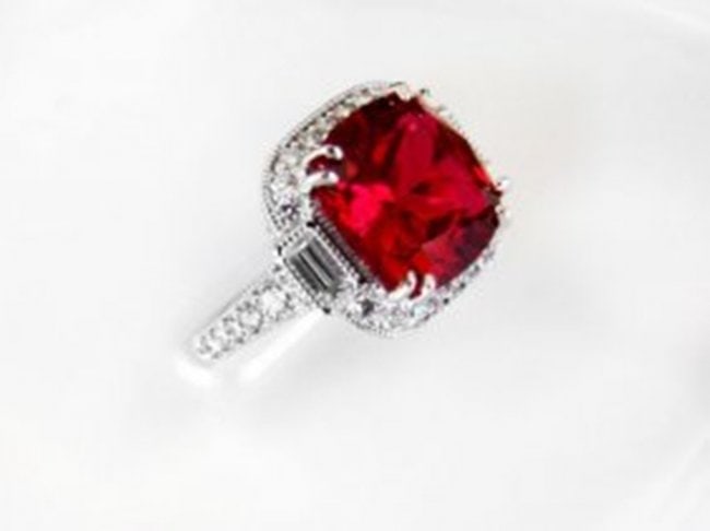 Creation Daimond Ruby Ring 7.61Ct 18k W/g Overlay - 3