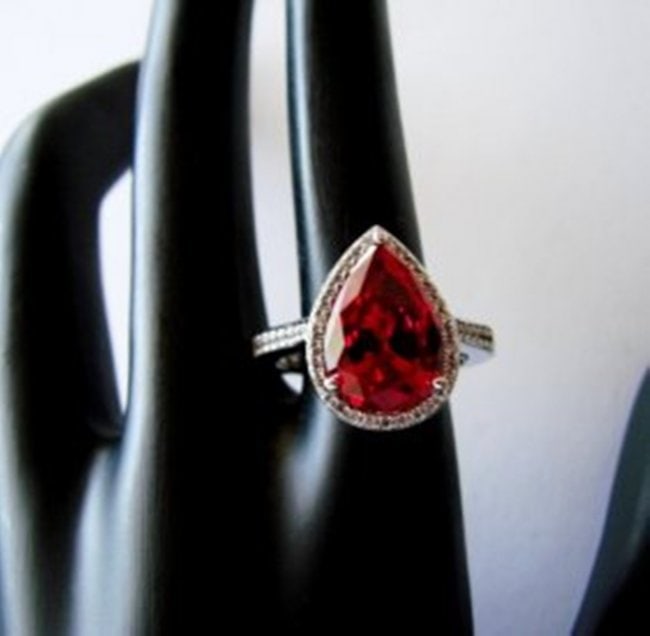 Creation Daimond Ruby Ring 7.16Ct 18k W/g Overlay - 2