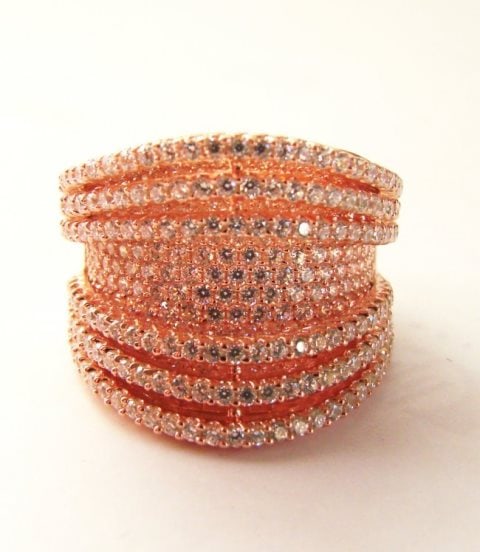 Creation Diamond Ring 5.50Ct 18k R/g Overlay (1 of 3)