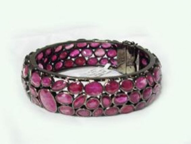 Natural Gems Ruby Bangle 110.67Carat 18k B/g Overlay (1 of 4)