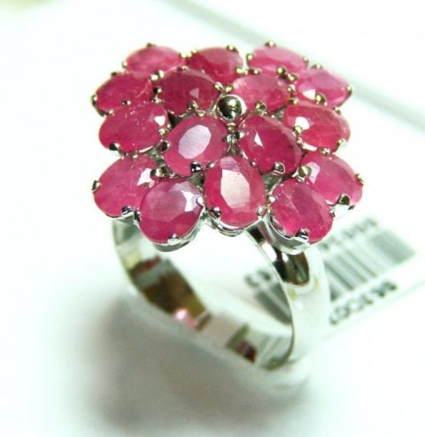 Natural Ruby Ring 8.64Ct18k W/g Overlay - 2