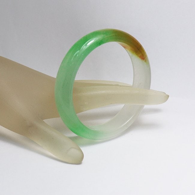Translucent Solid Multi-Color Chinese Jade Bangle Size: - 2