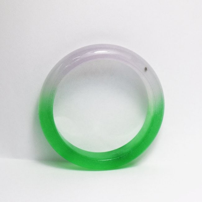 Natural Translucent Solid Green/Light Violet Chinese Ja - 3