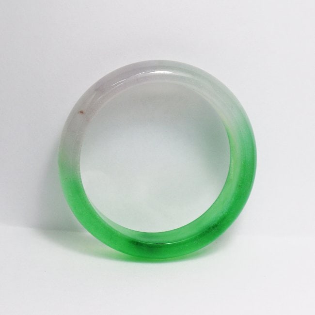 Natural Translucent Solid Green/Light Violet Chinese Ja - 4