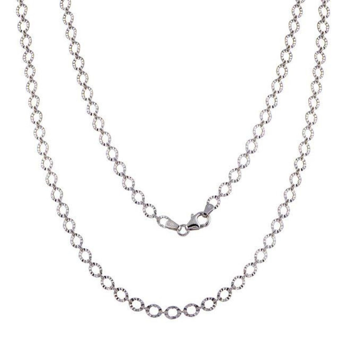 Sterling Silver Diamond Cut 26 inches Chain White (1 of 2)