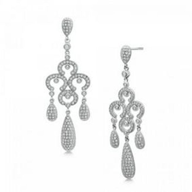 Creation Diamond Earrings 2.20Ct 18k W/g Overlay (1 of 2)
