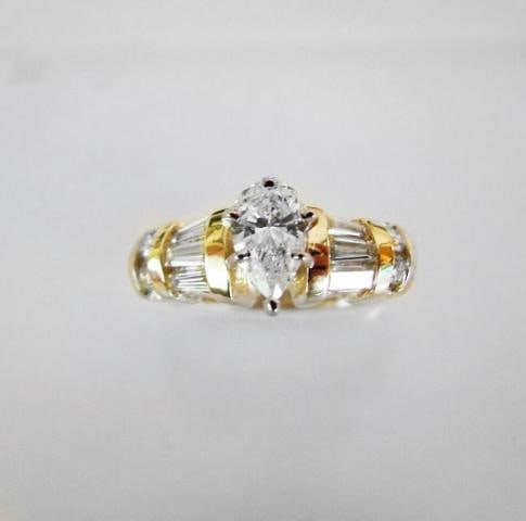 Anniversary Diamond Ring 1.37 Carat 14k Yellow Gold (1 of 6)
