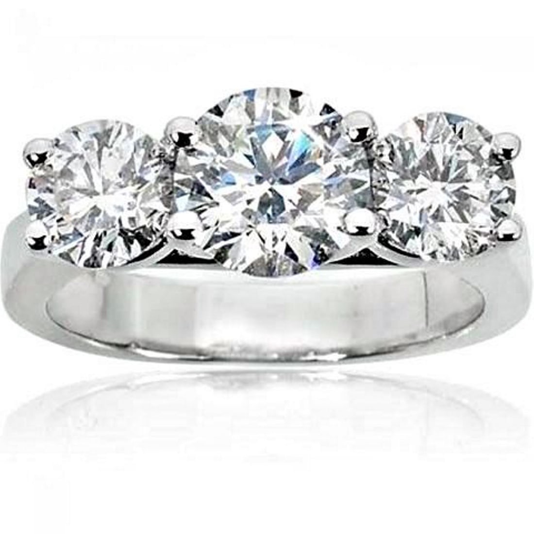 Present Past Future Diamond Ring 2.03Ct 14k White Gold (1 of 3)