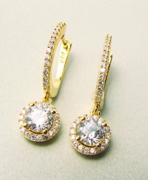 Creation Dia: Dangle Earring 2.45Ct 18kY/g Over (1 of 2)