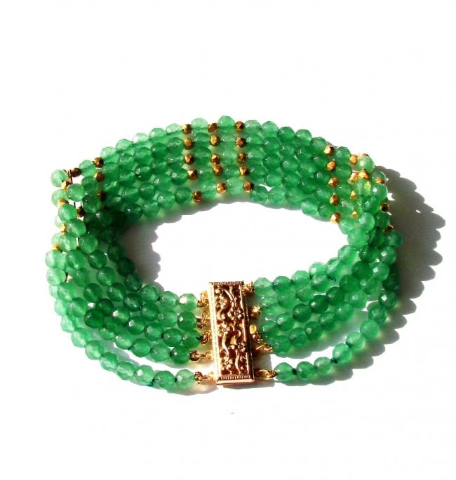 5 Layer Amazonite Bead Bracelet Gold Filled Clasp (1 of 7)