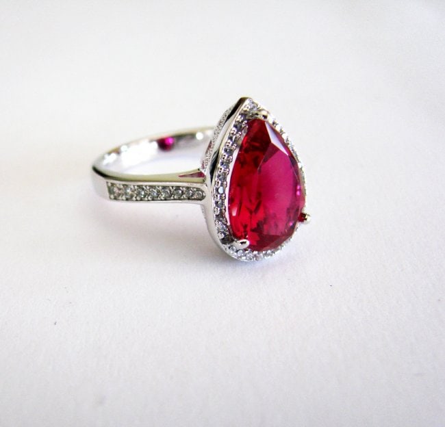 Creation Daimond Ruby Ring 7.16Ct 18k W/g Overlay - 3