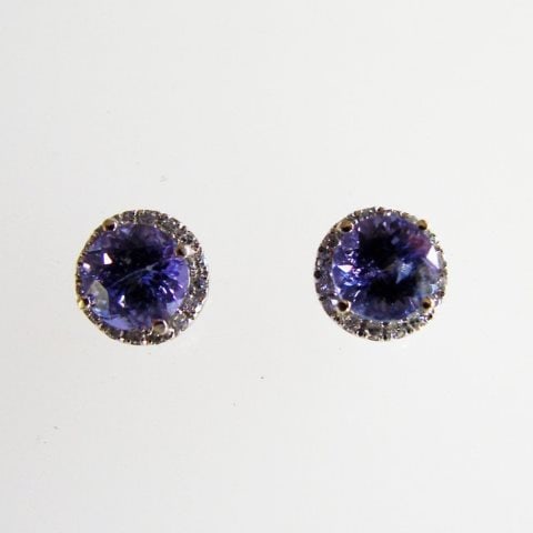 Diamonds Tanzanite Earring 1.84ct 14k W/G (1 of 2)