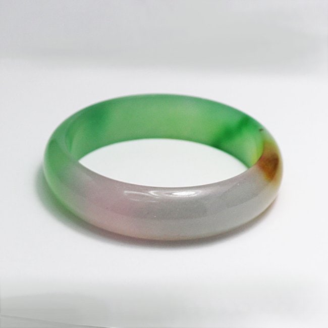Translucent Solid Multi-Color Chines Jade Bangle - 2