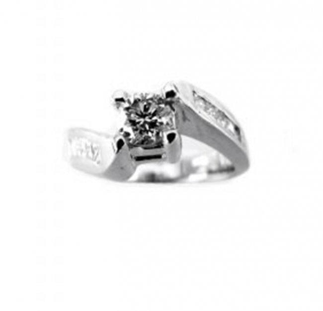 Engagement Ring Diamond: 1.43 Carat 14K White Gold: Gem Type: Natural Diamond Condition: New Item: Ring (Size: 6) Band thickness: 3-4mm Total diamond weight: 1.43 carat Center Diamond Weight:.75 Carat Round Brilliant Clarity: SI2,Color: G, Treatment: N