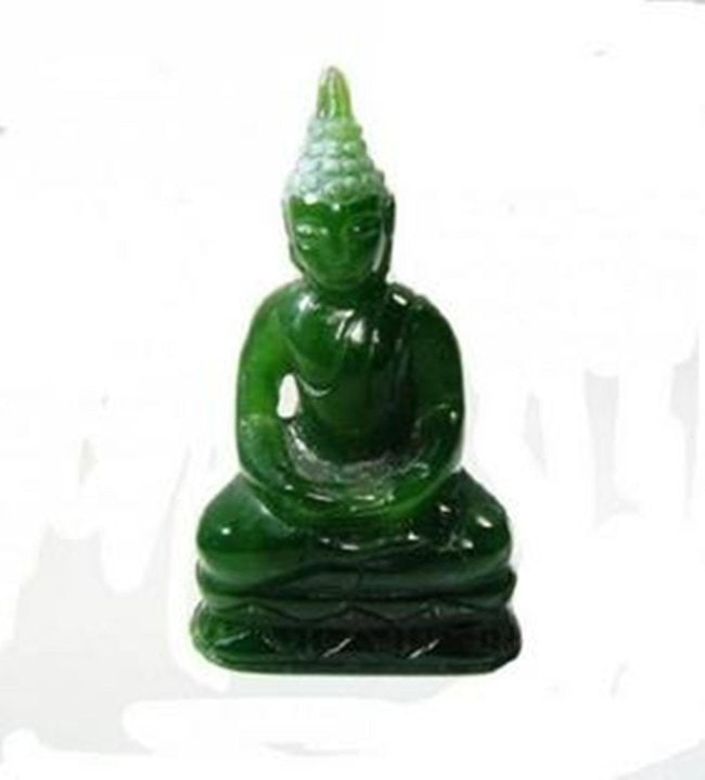 Canada Solid Natural Jade Carved Buddha 27.Grams: Gem Type: Natural Solid Canada Jade Item: Buddha Weight: 27.grams Clarity: Opaque/Color: Emerald Green Length: 2" Width: 1" Thickness: 18 mm Origin: Canada Workmanship: Hand Carved, Item Come wi