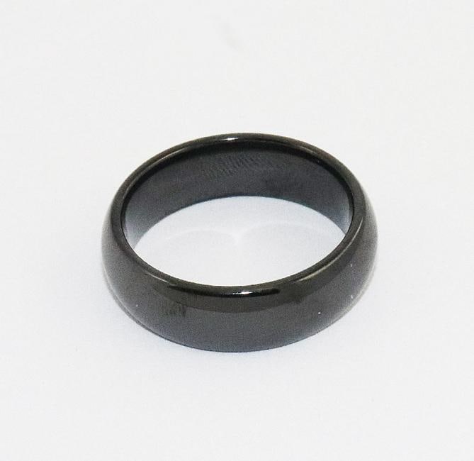 Man?s Ceramic Ring Classing Domed Size 10 Black - 3
