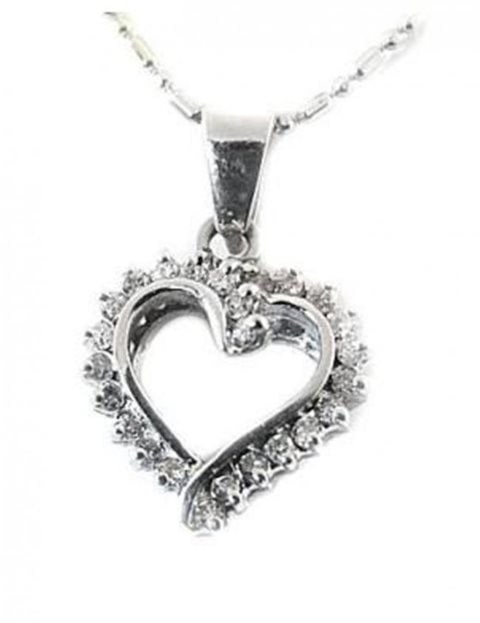 Heart Diamond Pendant .75 Carat with 14k in W/G: Stunning Heart Diamond Pendant .75 carat genuine round brilliant cut Clarity: SI-I to I-1 Color: H-I 14k white gold and 3.10grams Length: 1." Width: .50mm Style: Heart Item: New Pendant c