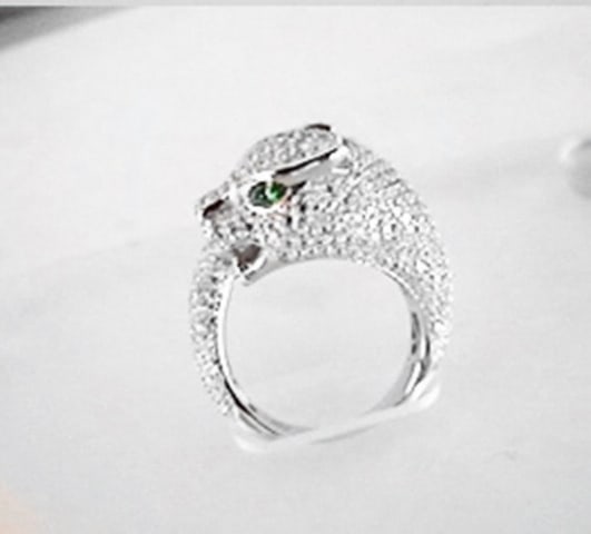 Creation Diamond Juguar Ring 3.65Ct18k W/G Overaly (1 of 6)