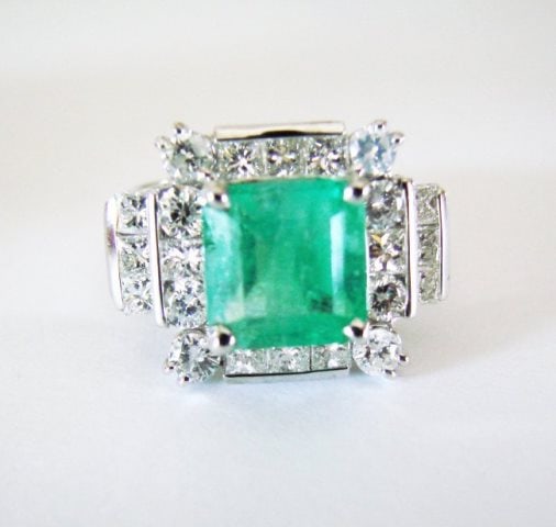 Natural Emerald Diamond Ring 4.74Ct 14k W/g (1 of 5)