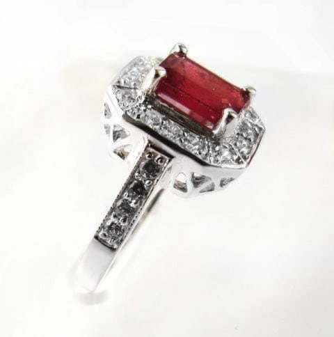 Natural Ruby: 2.14CT Diamond: .22 CT Ring W/G - 3