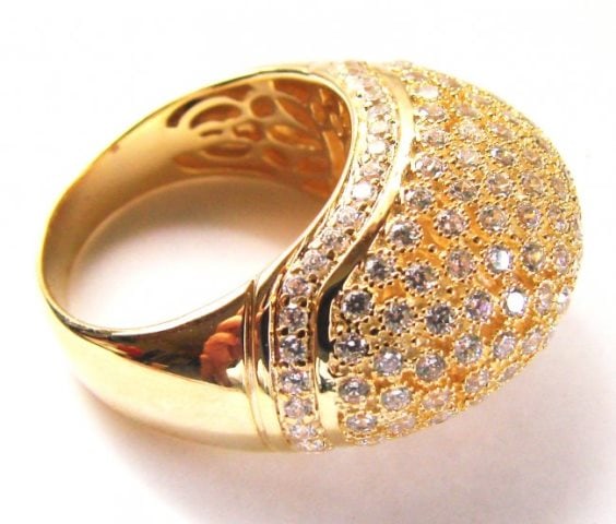 Antique Ring Creation Diamond 2.20Ct 18kY/g Over: Gem Type: Creation Diamond High Quality Item Item: Ring Quantity: 1 Diamond Creation Weight: 2.20 carat Clarity: VVS1 Color D-E Setting name: Micro Pave 18k yellow gold overlay of 925 silver Wei