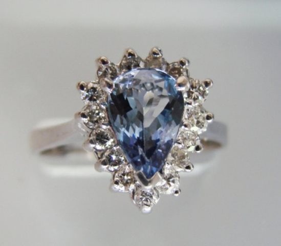 Nature Tanzanite & Diamond Ring 3.60CT14k W/g (1 of 4)