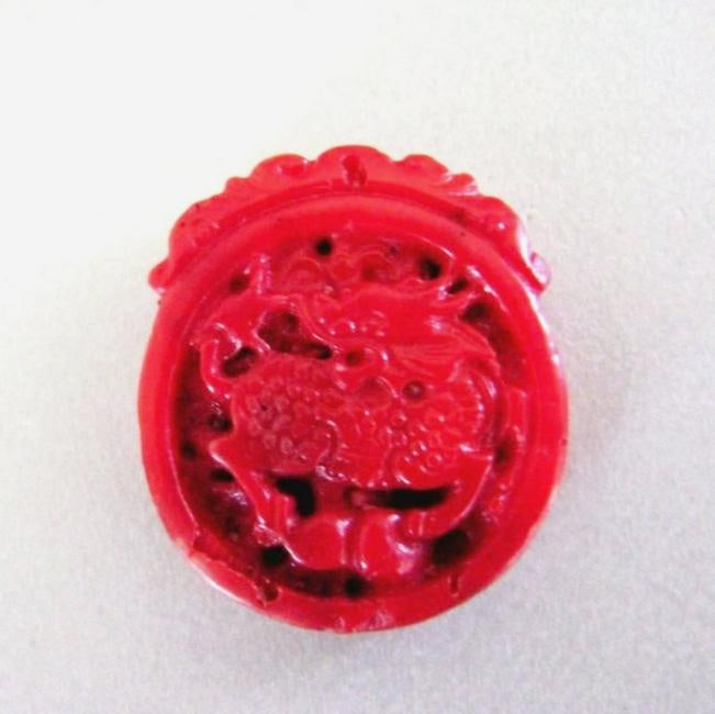 Natural Carved Dragon Coral Pendant 33 Ct (1 of 3)