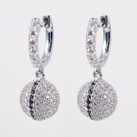 Creation Diamond Ball Earrings 2.25Ct 18k W/g Overlay (1 of 1)