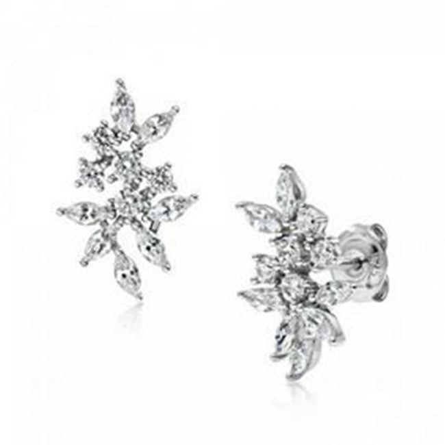Creation Diamond Earrings 2.45Ct 18k W/g Overlay: Creation Diamond High Quality Qty: Pair Item: Earrings Weight: 2.45 carat Round Marquis Brilliant Clarity: VVS, Color: F Length: 1.8 mm x Width 1 mm Setting: Prong 18k White gold overlay 925 silver