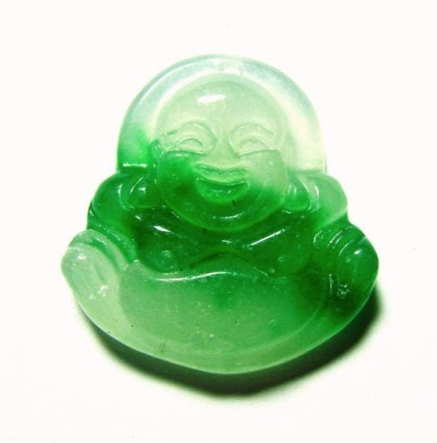 Natural Jadeite Jade Buddha Figurine Pendants Grade:B: Gems: Natural Jadeite Jade Item Type: Pendant Design Caving Faces and Smooth Back Side Grade: B Origin: China (Mainland) Color: Green and White Weight:8.08 grams Size: H 30 x W 30 mm Thickness:7
