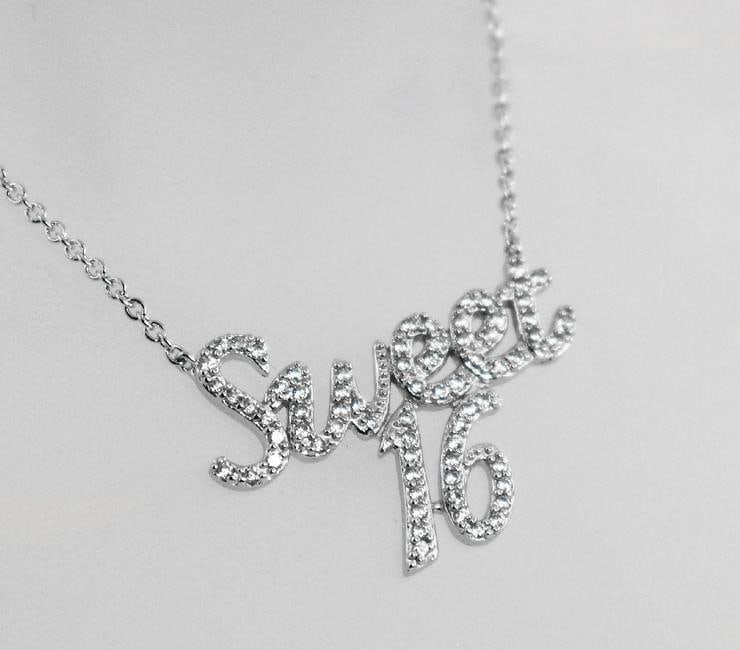 Letter Sweet 16 Necklace 18k W/G Overlay 925 (1 of 2)