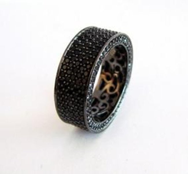 Creation Diamond Eternity Ring 3.10Ct 18k B/g Overlay: Creation Diamonds Eternity Ring High Quality Item Item: Eternity Ring Stone: 3.10 Carat Round brilliant Clarity: VS-Color: F Setting name: Micro Pave 18k Black gold overlay 925 silver Weights: 6.07