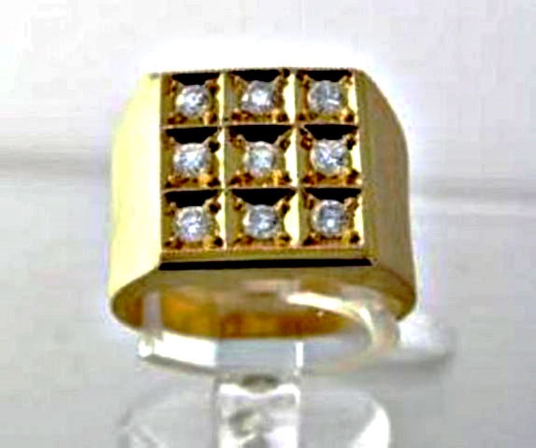 Men's Diamond Ring .93 Carat 14k Yellow Gold (1 of 3)