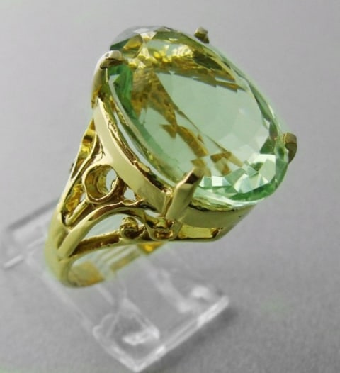 Green Amethyst Ring 12.14 Carat 14k Y/g (1 of 4)