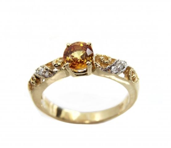 Vintage Yellow Sapphire Ring .50Ct Dia.12Ct 14kY/g (1 of 3)