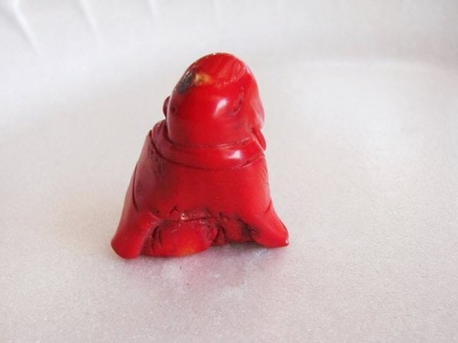 Loose Natural Coral Carved Carved Buddha 126.00 Ct