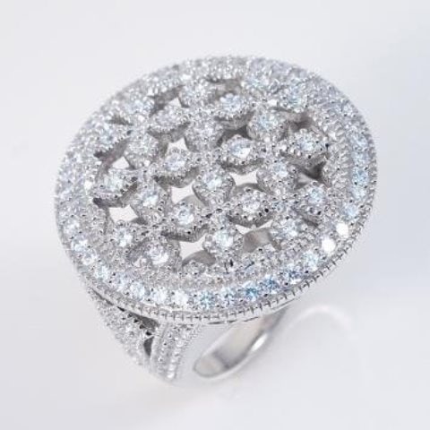Antique Ring Diamonds Creation 2.00ct 8k W/g Over