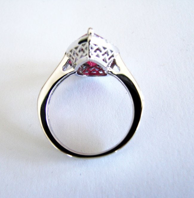 Creation Daimond Ruby Ring 7.16Ct 18k W/g Overlay - 5