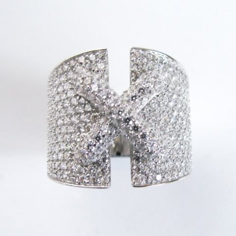 Creation Diamond Ring 3.20Ct 18k W /g Overlay