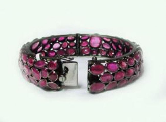 Natural Gems Ruby Bangle 110.67Carat 18k B/g Overlay - 3