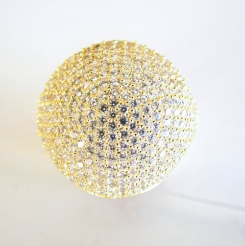 Creation Diamond Dome Ring 4.75Ct18k Y/G Overaly