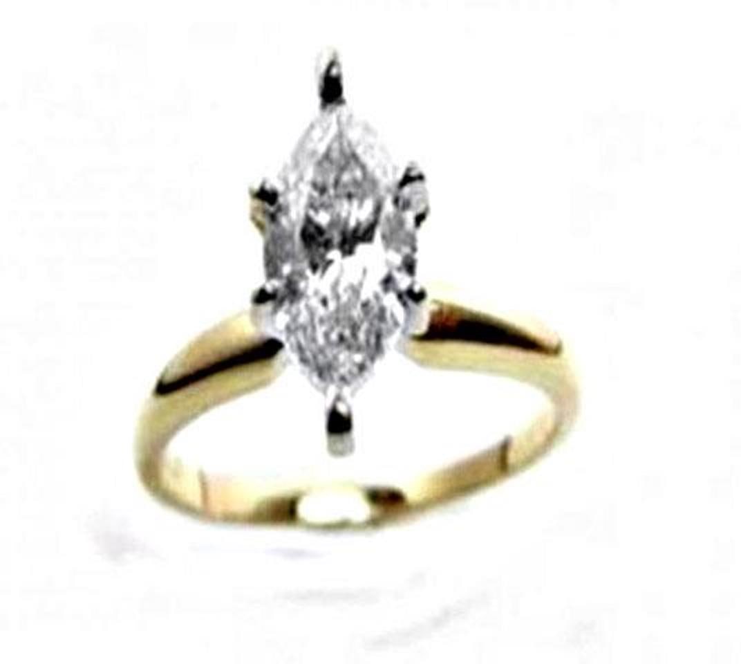 Solitaire Marquise Diamond Ring 1.08Ct 14k Y/g: Gem Type: Natural Diamond Qty: 1 Condition: New Item: Ring (Size: 6) Band thickness: 2-3mm Total diamond weight: 1.08 carat marquise shape Clarity:SI1,Color: H-Treatment: Enhanced Metal: 14k solid yel