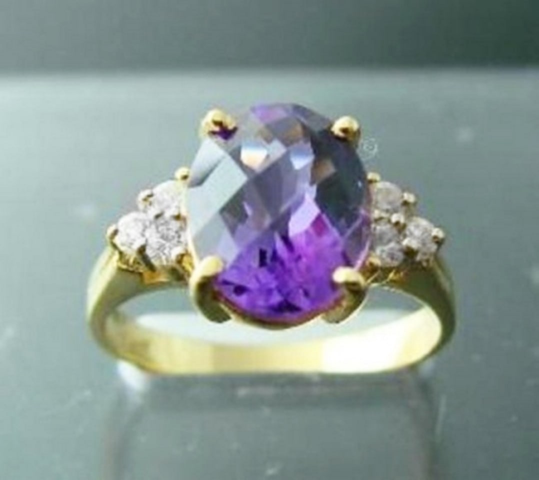Amethyst Ring 2.40CT/Diamond: .24 Ct Ring 14k Y/G (1 of 3)