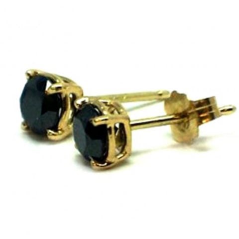 Black Diamond Stud Earrings 1.82Ct 14k Y/g: Gem Type: Natural Black Diamond Earrings Quantity: 1 pair Black Diamond:1.82 carat round shape Cut: Facet cut Clarity: Opaque Color: Fancy Black Luster: Very good Gold: 14k yellow gold and (1.56