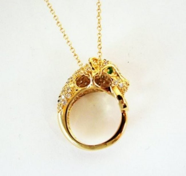 Creation Dia&Green Garnet 2.25Ct 18k Y/g Overlay (1 of 2)