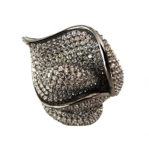 Creation Diamonds Ring 3.74Ct 18k B/g Overlay: Creation Diamonds Ring & High Quality Item Clarity: VVS, Color: F Cut: Brilliant Stone: 3.74 carat Item: Ring Setting name: Micro Pave 18k Black gold overlay 925 silver Weight: 14.16 grams Polis